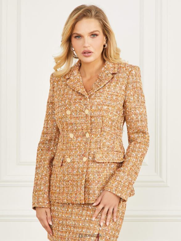 GUESS Women Angelica Tweed Blazer Tallulah Multicolor Tweed Apparel V28V61970