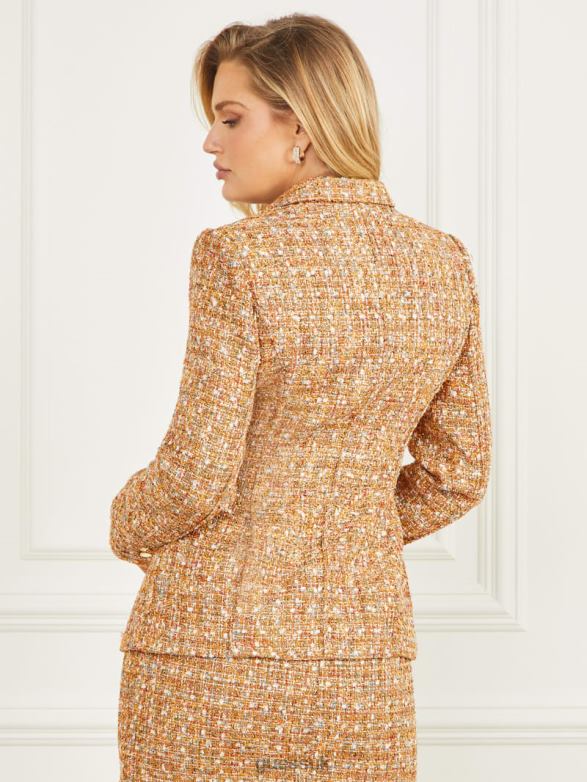 GUESS Women Angelica Tweed Blazer Tallulah Multicolor Tweed Apparel V28V61970
