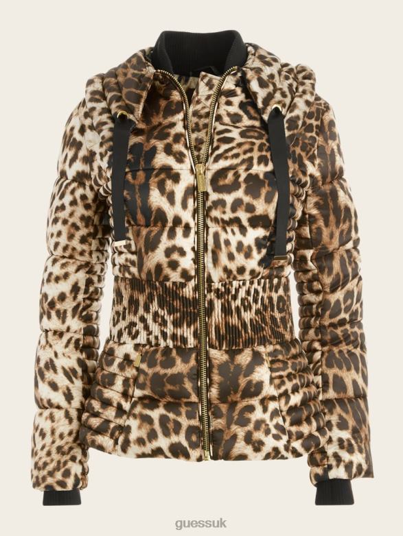 GUESS Women Annie Printed Puffer Jacket Spellbound Redux Apparel V28V61863