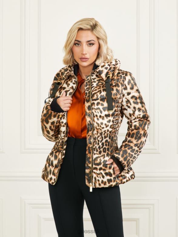GUESS Women Annie Printed Puffer Jacket Spellbound Redux Apparel V28V61863