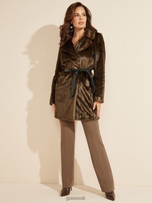 GUESS Women Caroline Coat Mink Mix Apparel V28V61923