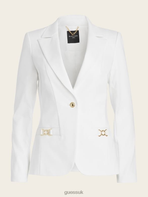 GUESS Women Franca Blazer Pale Pearl Apparel V28V61771