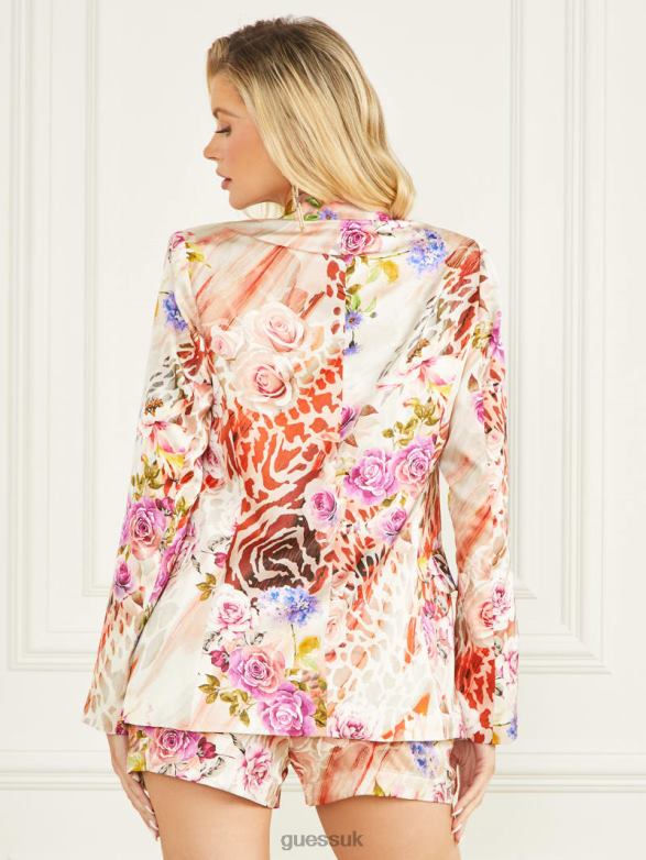 GUESS Women Hope Blazer Rose Shadow Print Apparel V28V61869