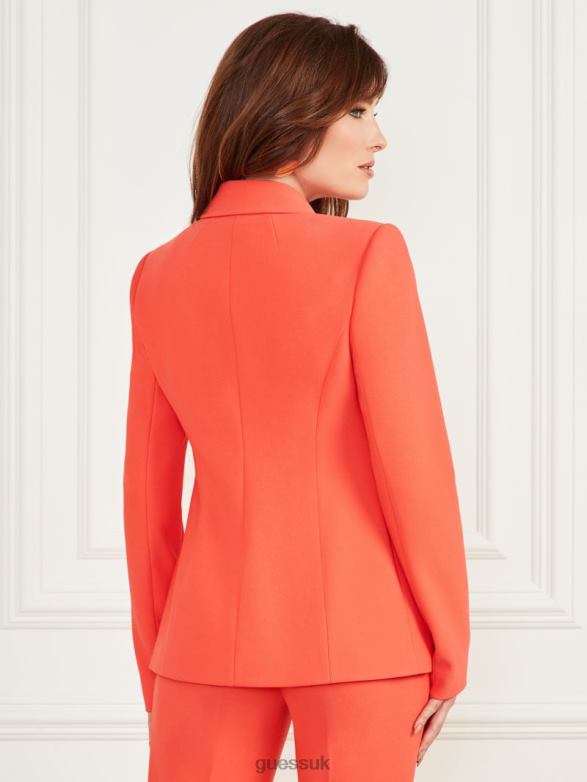 GUESS Women Jacqueline Blazer Vivacious Coral Apparel V28V61772