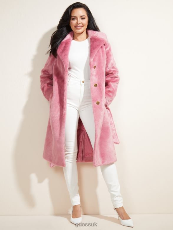 GUESS Women Jane Coat Verve Pink Apparel V28V61900