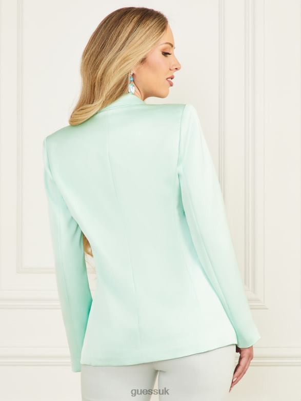 GUESS Women Lucy Blazer Bacalar Blue Apparel V28V61774