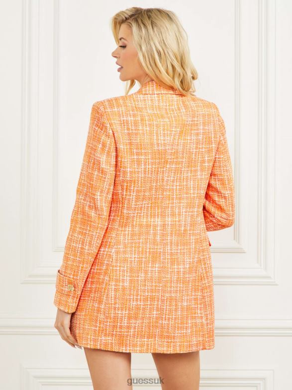 GUESS Women Luella Tweed Blazer Mayan Sunset Multi Apparel V28V61796