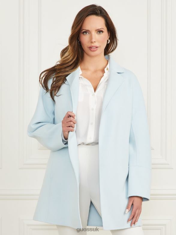 GUESS Women Maxime Coat Soft Blue Apparel V28V61945