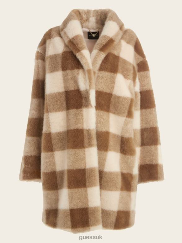 GUESS Women Rochelle Coat Desert Storm And Sugar Sw Apparel V28V61897