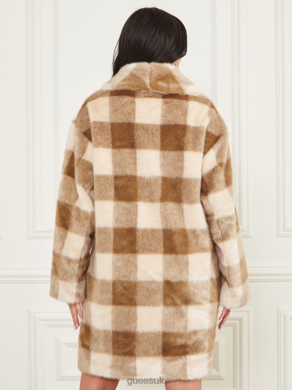 GUESS Women Rochelle Coat Desert Storm And Sugar Sw Apparel V28V61897