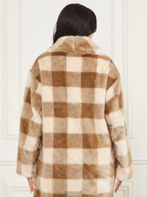 GUESS Women Rochelle Coat Desert Storm And Sugar Sw Apparel V28V61897