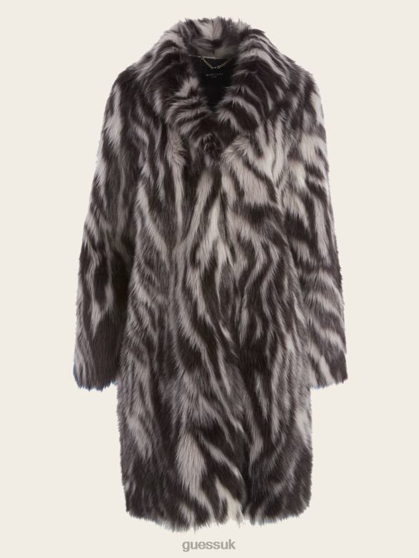 GUESS Women Smoke and Mirrors Faux-Fur Coat Smoke And Mirrors Abstrac Apparel V28V61888