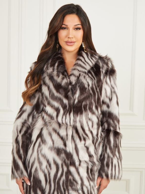 GUESS Women Smoke and Mirrors Faux-Fur Coat Smoke And Mirrors Abstrac Apparel V28V61888