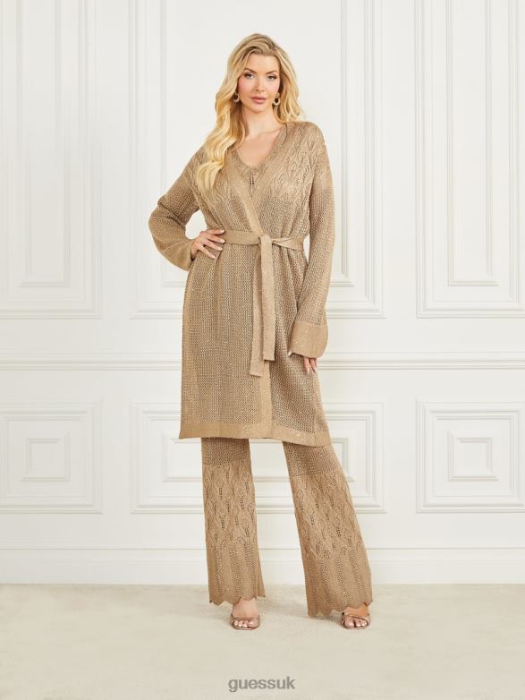 GUESS Women Whitney Long Sweater Cardigan English Cake Multi Apparel V28V61807