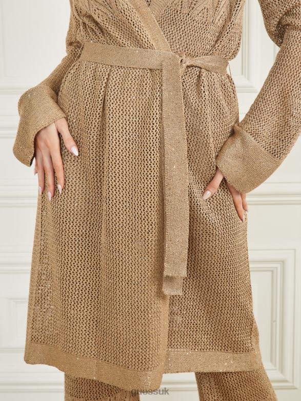 GUESS Women Whitney Long Sweater Cardigan English Cake Multi Apparel V28V61807
