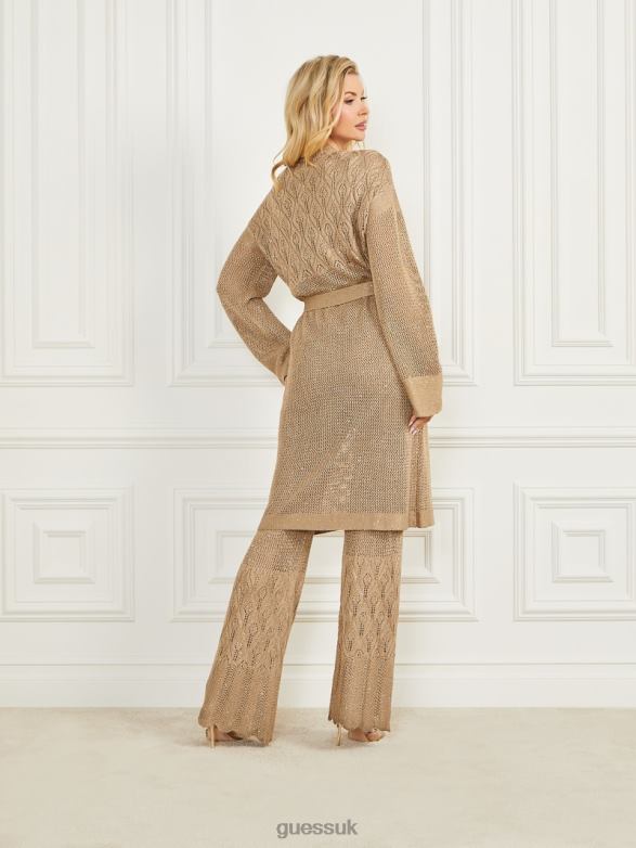 GUESS Women Whitney Long Sweater Cardigan English Cake Multi Apparel V28V61807