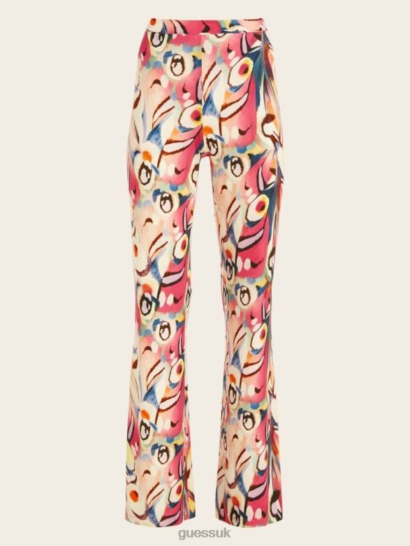 GUESS Women Anise Flared Pant Wonderland Print Apparel V28V62082
