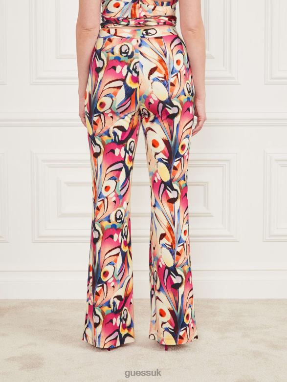 GUESS Women Anise Flared Pant Wonderland Print Apparel V28V62082