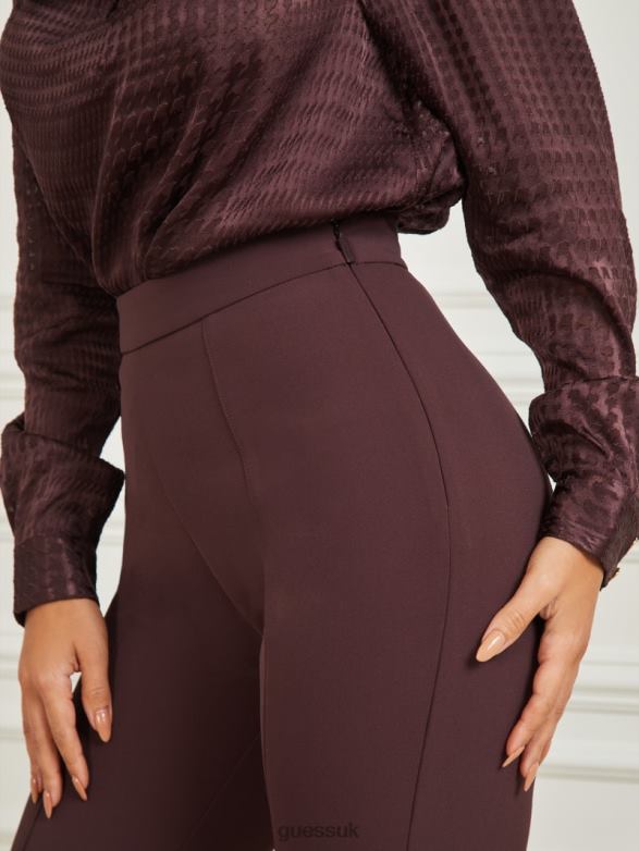 GUESS Women Chloe Flared Pant Dark Bourbon Apparel V28V62244