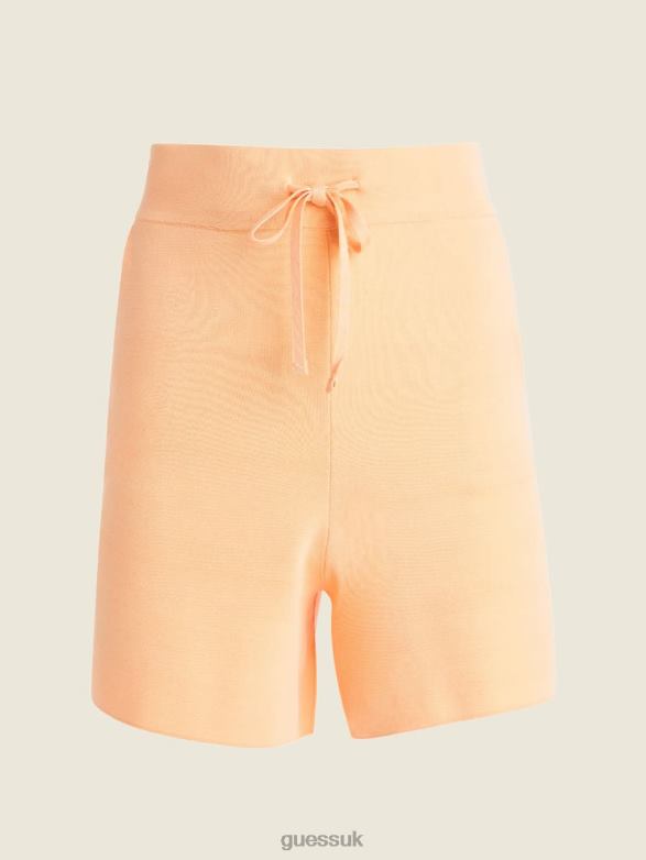 GUESS Women Francesca Silk-Blend Leisure Short Soft Peach Apparel V28V62187