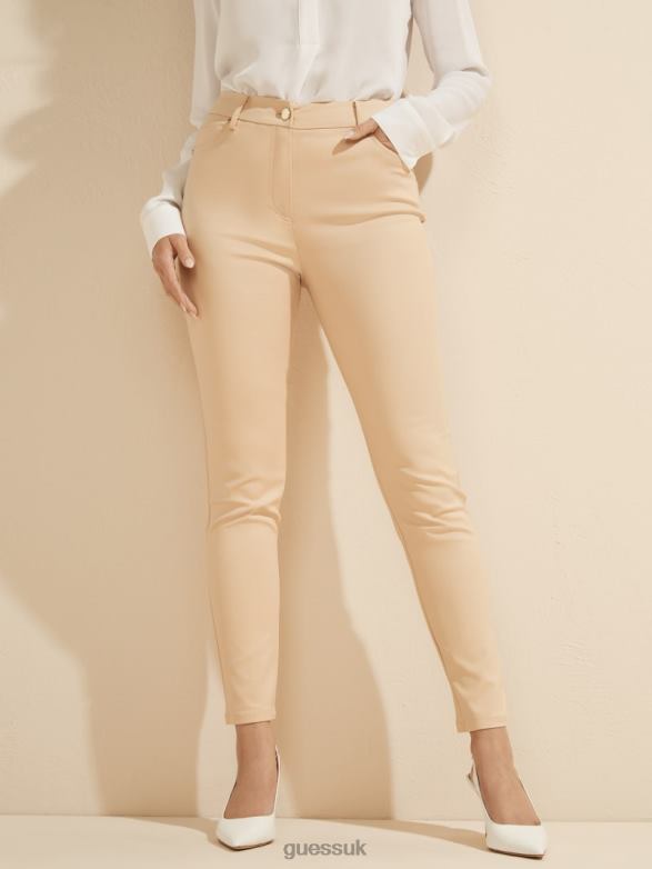 GUESS Women Hollywood Skinny Pant Neutral Ivory Apparel V28V62133