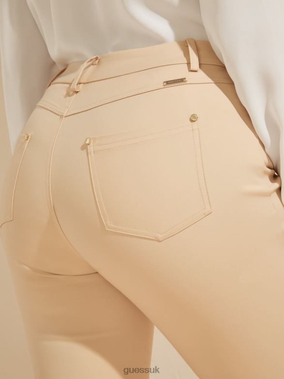 GUESS Women Hollywood Skinny Pant Neutral Ivory Apparel V28V62133