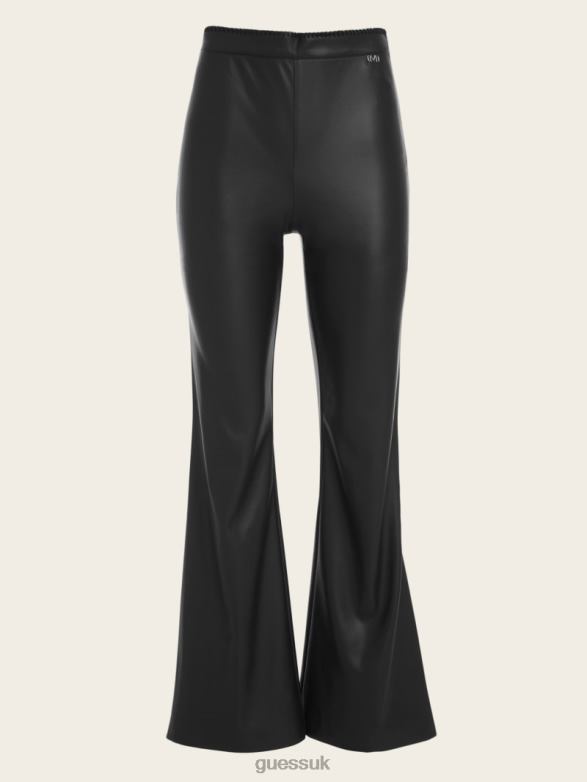 GUESS Women Hype Faux-Leather Flared Pant Black Apparel V28V62108