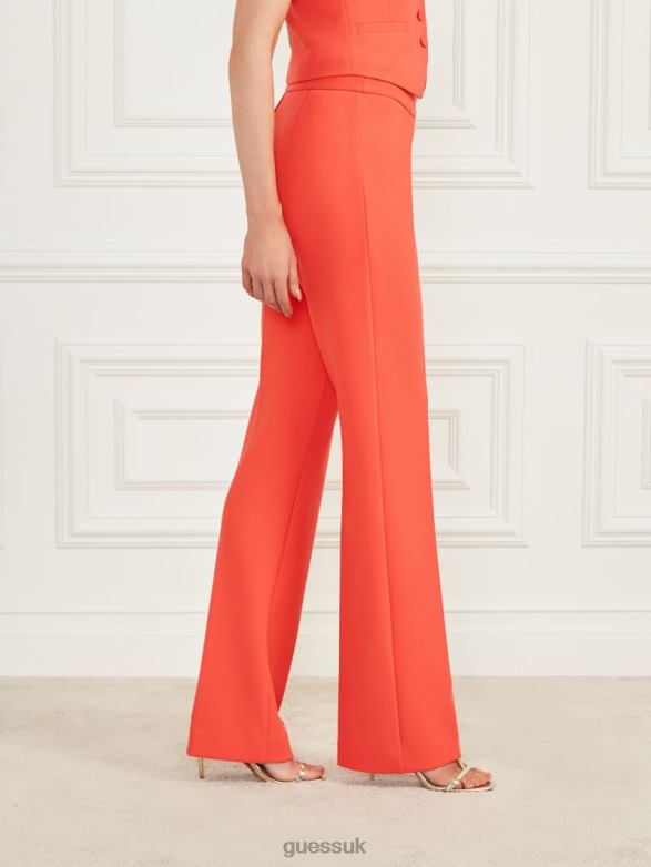 GUESS Women Jacqueline Pant Vivacious Coral Apparel V28V62051