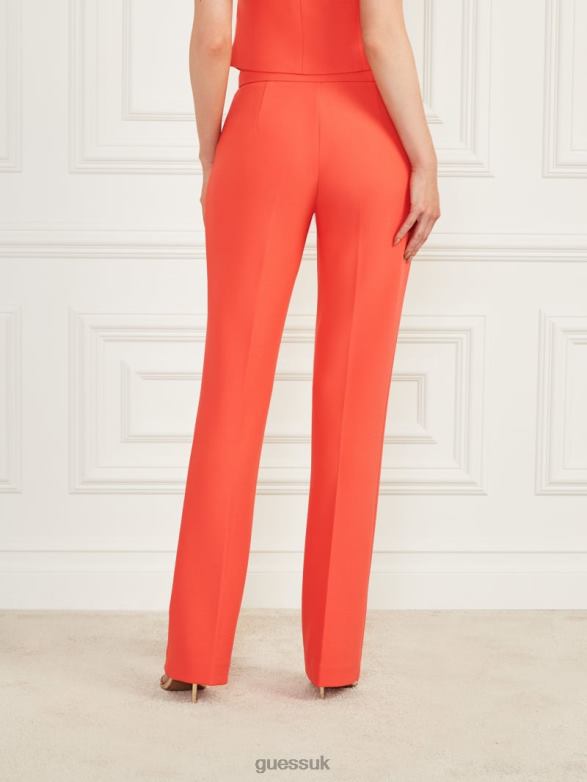 GUESS Women Jacqueline Pant Vivacious Coral Apparel V28V62051
