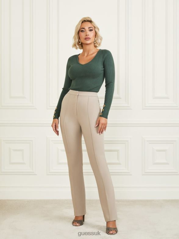 GUESS Women Logan Straight Leg Pant Natural Siena Apparel V28V62121