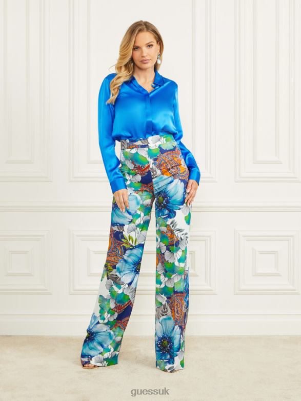 GUESS Women Lucy Pant Lucky Charm Print Apparel V28V62080