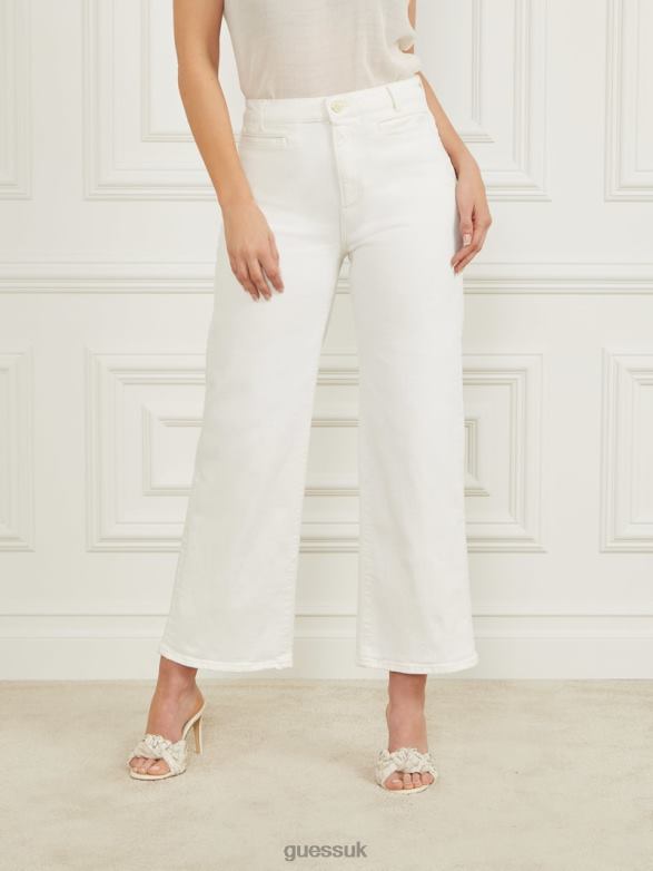 GUESS Women Lyric Wide Leg Denim Pant Chalk Wash Apparel V28V62048