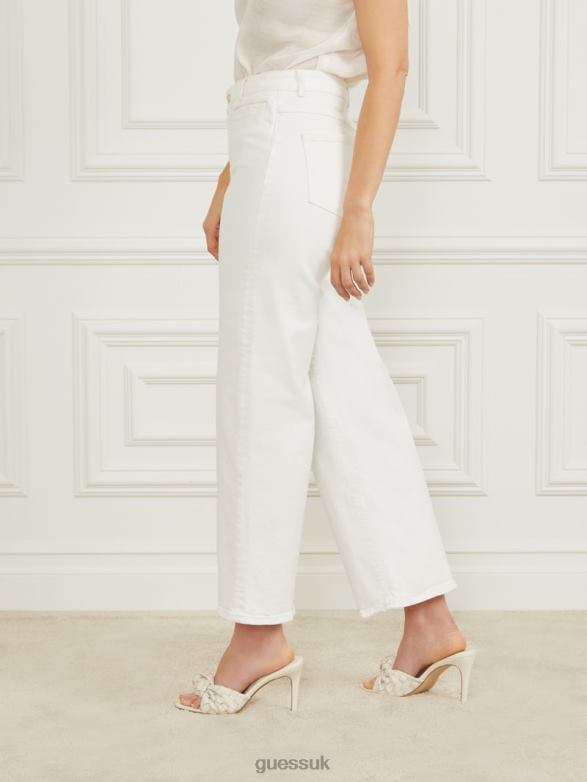 GUESS Women Lyric Wide Leg Denim Pant Chalk Wash Apparel V28V62048