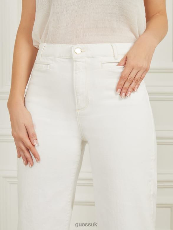 GUESS Women Lyric Wide Leg Denim Pant Chalk Wash Apparel V28V62048