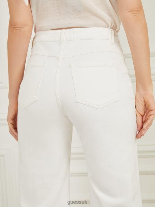 GUESS Women Lyric Wide Leg Denim Pant Chalk Wash Apparel V28V62048