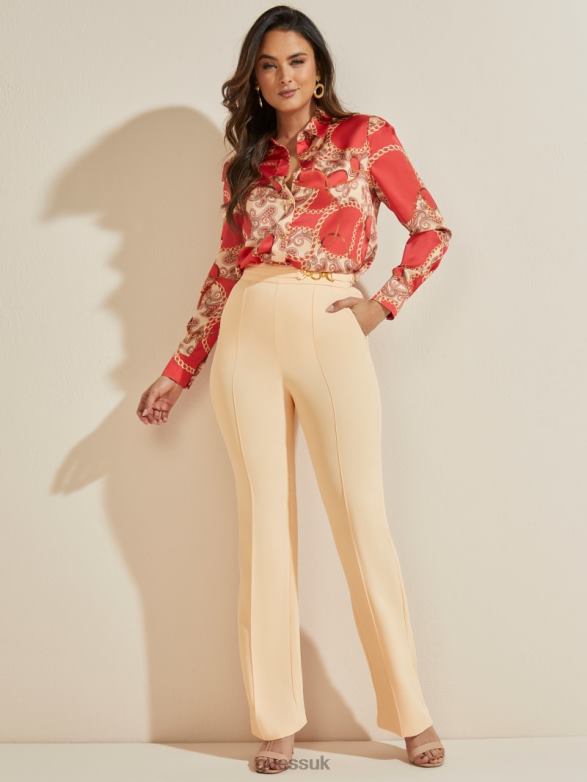 GUESS Women Maryam Pant Whistful Peach Apparel V28V62298