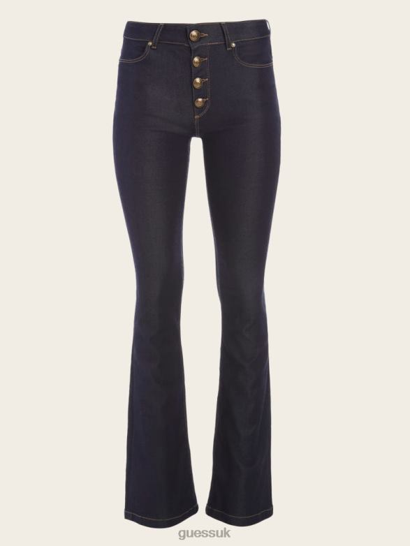 GUESS Women Mini Flare Denim Pant Blue Rinse Wash Apparel V28V650
