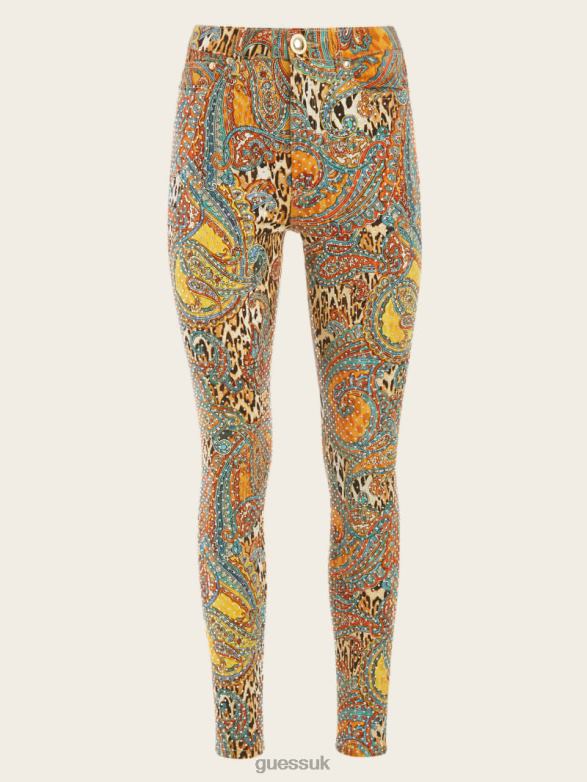 GUESS Women Phoenix Rising Stiletto No. 97 Skinny Jeans Phoenix Rising Print Apparel V28V62286