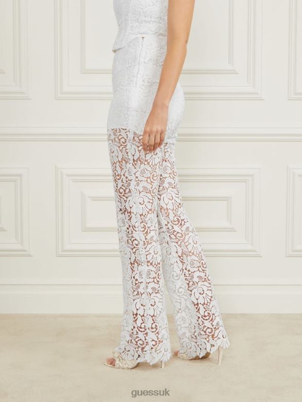 GUESS Women Primrose Lace Pant Pale Pearl Apparel V28V62043