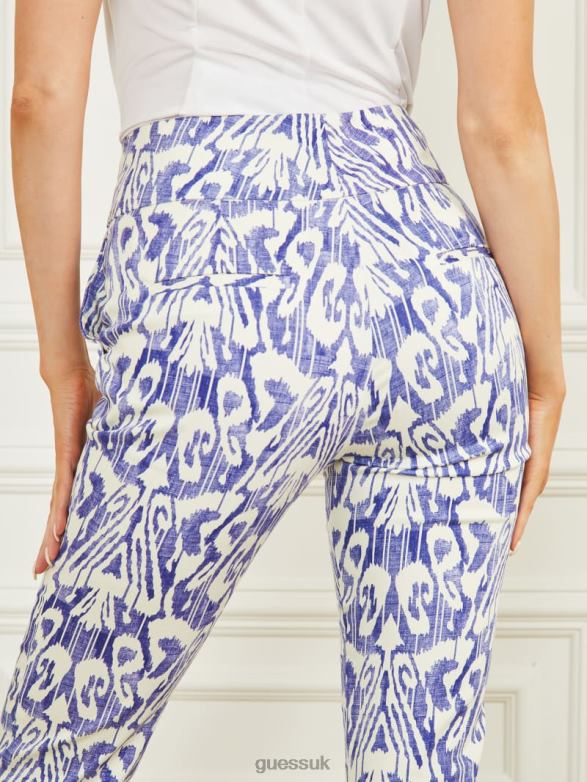 GUESS Women Shelly Printed Pant Substance Blue Print Apparel V28V62104