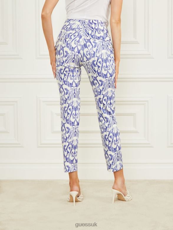 GUESS Women Shelly Printed Pant Substance Blue Print Apparel V28V62104