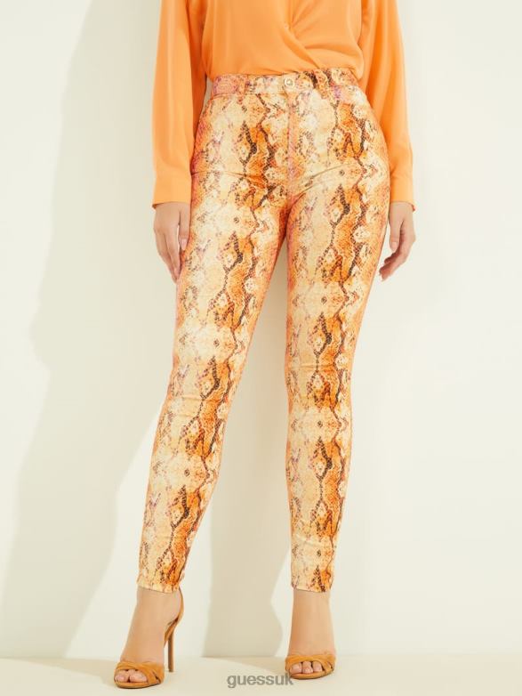 GUESS Women Snakeskin Stiletto No. 97 Skinny Jean Sonora Skin Apparel V28V6282