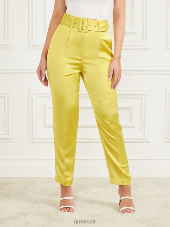 GUESS Women The New Atlas Pant Green Sheen Apparel V28V62119