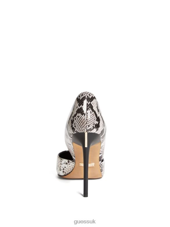 GUESS Women Heartbreaker Python Pump Jet Black Multi Footwear V28V63440