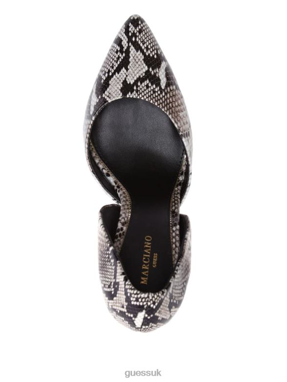 GUESS Women Heartbreaker Python Pump Jet Black Multi Footwear V28V63440