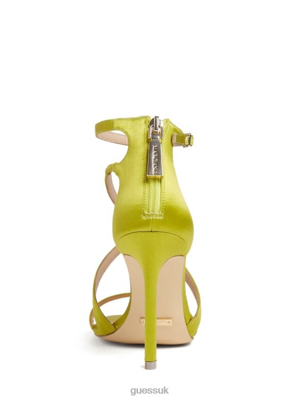 GUESS Women Satin Strappy Heel Green Patent Footwear V28V63431