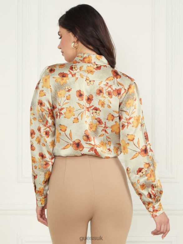 GUESS Women Autumn Dusk Bodysuit Autumn Dusk Print Apparel V28V61234