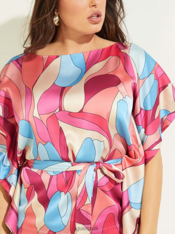 GUESS Women Baja Beach Kimono Bold Bloom Apparel V28V61607