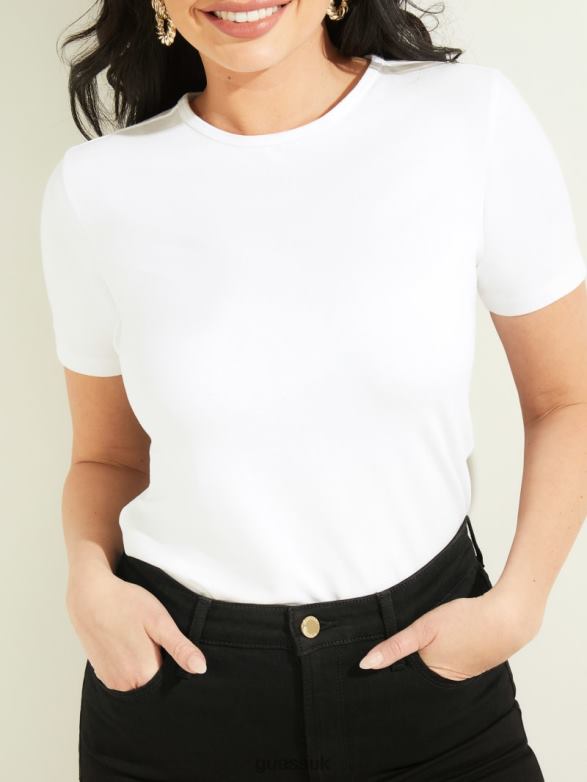 GUESS Women Bianca Classic Tee Blanc Pur Apparel V28V61584