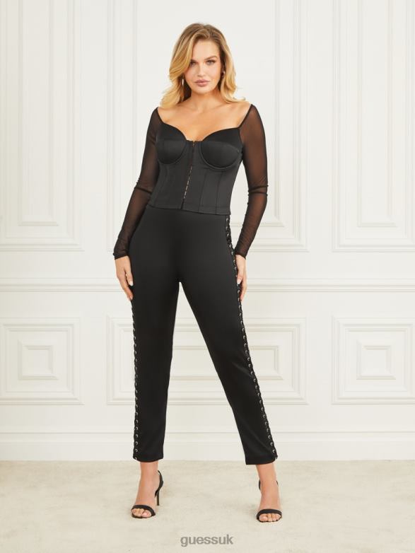 GUESS Women Blanche Corset Top Black Apparel V28V61440